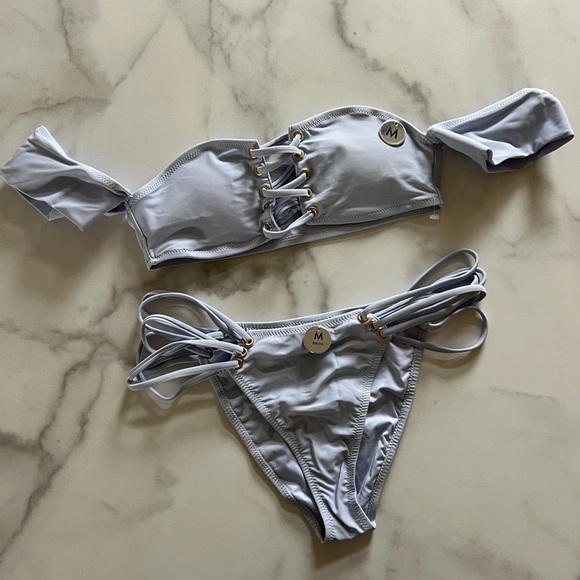 Lilac cheeky bikini with arm cuffs Size M NWT - Picture 8 of 14